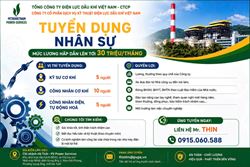 Chi nhánh Hà Tĩnh thông báo tuyển dụng kỹ sư cơ khí, công nhân cơ khí, công nhân điện - tự động hóa